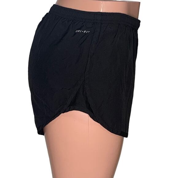 Nike Dri-Fit Short Black Elastic and Tie Waist Lining Black Hide Pockets Size M - Picture 5 of 13